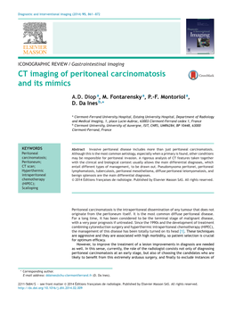 CT Imaging of Peritoneal Carcinomatosis and Its Mimics