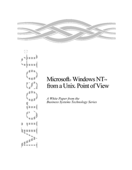Microsoft Windows NT from a UNIX Point of View 1