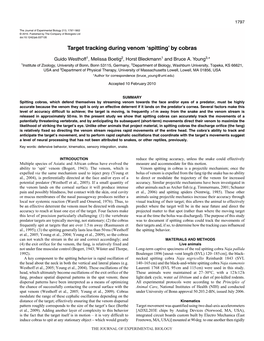 Target Tracking During Venom 'Spitting' by Cobras