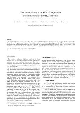 Nuclear Emulsions in the OPERA Experiment