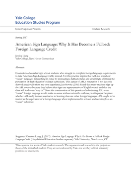 American Sign Language: Why It Has Become a Fallback Foreign Language Credit
