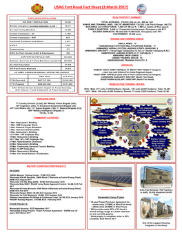 USAG Fort Hood Fact Sheet (3 March 2017)