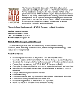 WFHC GM Job Description Template 022521