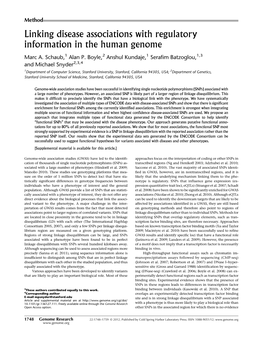 Linking Disease Associations with Regulatory Information in the Human Genome