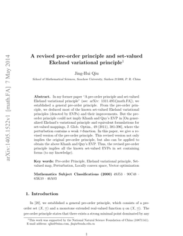 A Revised Pre-Order Principle and Set-Valued Ekeland Variational