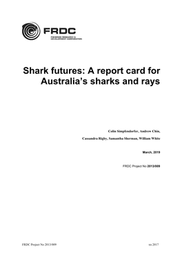 A Report Card for Australia's Sharks and Rays
