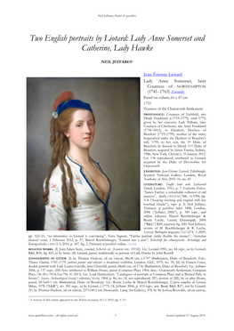 Liotard, Lady Anne Somerset and Lady Hawke