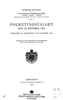 Folketingsvalget Den 22. Oktober 1935