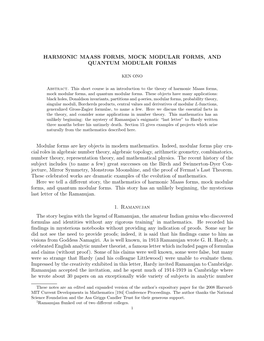 Harmonic Maass Forms, Mock Modular Forms, and Quantum Modular Forms