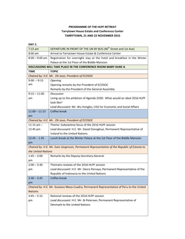 Programme and List of Participants