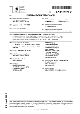 Compositions of Glycopyrronium Salt for Inhalation