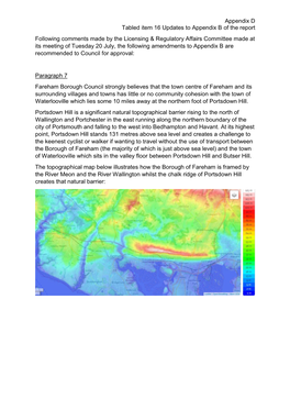 Appendix D Tabled Item 16 Updates to Appendix B of the Report