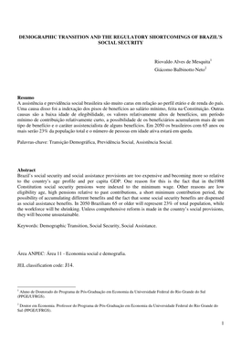 Demographic Transition and the Regulatory Shortcomings of Brazil's