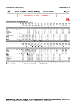 Seckach - Walldürn - Amorbach - Miltenberg Madonnenlandbahn � 784