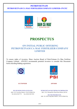 PETROVIETNAM PETROVIETNAM CA MAU Fertilizerf COMPANY LIMITED- PVCFC