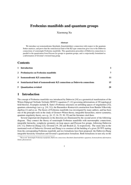 Frobenius Manifolds and Quantum Groups