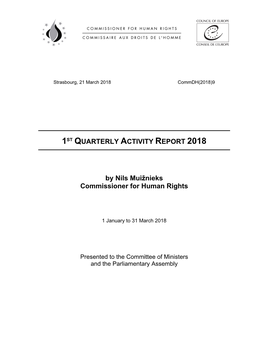 1ST QUARTERLY ACTIVITY REPORT 2018 by Nils Muižnieks