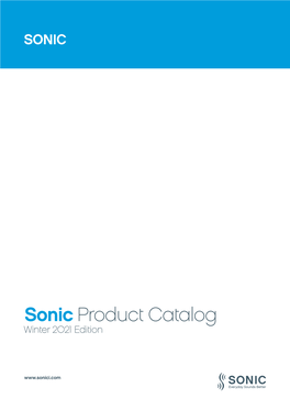 Sonic Product Catalog Winter 2021 Edition