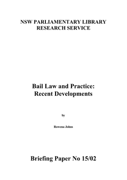 Bail Law and Practice