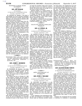 CONGRESSIONAL RECORD— Extensions of Remarks E1158 HON