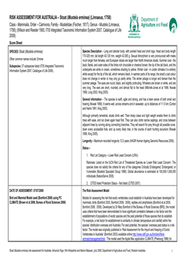 RISK ASSESSMENT for AUSTRALIA – Stoat (Mustela Erminea) (Linnaeus, 1758)