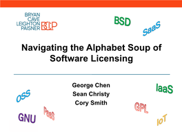 Navigating the Alphabet Soup of Software Licensing