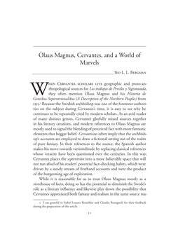 Olaus Magnus, Cervantes, and a World of Marvels