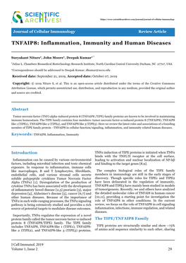 TNFAIP8: Inflammation, Immunity and Human Diseases