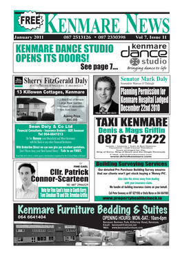 KENMARE NEWS January 2011 Vol 7, Issue 11 087 2513126 • 087 2330398 KENMARE DANCE STUDIO OPENS ITS DOORS! See Page 7