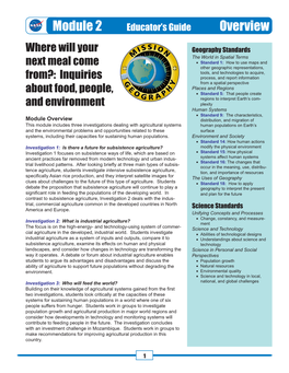 Module Overview and Is There a Future for Subsistance Agriculture?