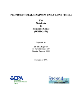 Pompano Canal Nutrient TMDL