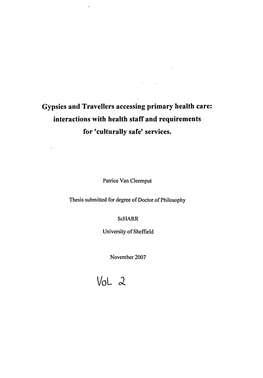 Gypsies and Travellers Accessing Primary Health Care: Interactions with Health Staff and Requirements for 'Culturally Safe' Services