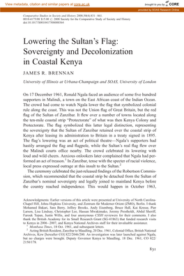 Lowering the Sultan's Flag: Sovereignty and Decolonization In