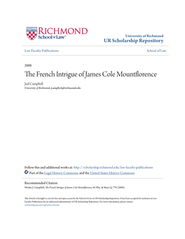 The French Intrigue of James Cole Mountflorence, 65 Wm