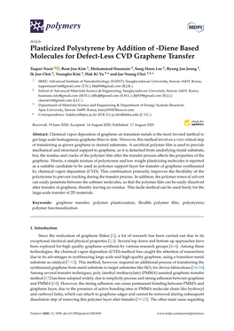 Plasticized Polystyrene by Addition of -Diene Based Molecules for Defect-Less CVD Graphene Transfer