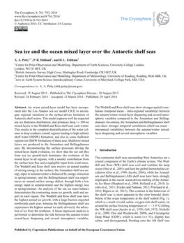 Sea Ice and the Ocean Mixed Layer Over the Antarctic Shelf Seas