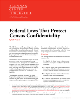 Federal Laws That Protect Census Confidentiality by Kelly Percival