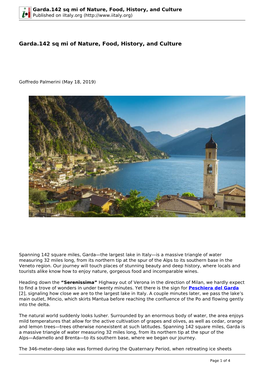 Garda.142 Sq Mi of Nature, Food, History, and Culture Published on Iitaly.Org (