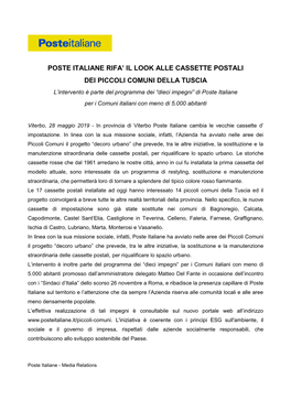 Poste Italiane Rifa' Il Look Alle Cassette Postali Dei