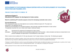 Development of Sustainable Urban Centres with Active Involvement of Vocational Education and Training (Vet)