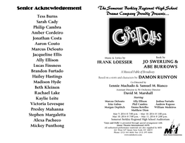 Guys and Dolls FULL PROGRAM