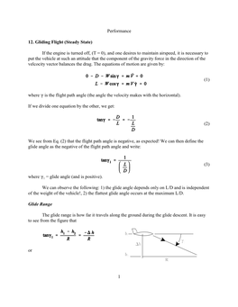 1 Performance 12. Gliding Flight (Steady State)