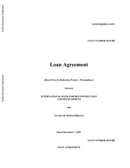 Loan Agreement Public Disclosure Authorized