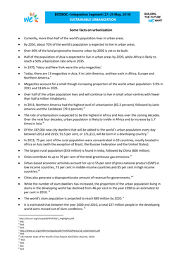 Some Facts on Urbanization