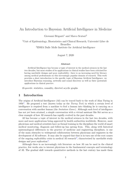 An Introduction to Bayesian Artificial Intelligence in Medicine