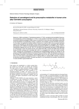 Detection of Cannabigerol and Its Presumptive Metabolite in Human Urine After Cannabis Consumption