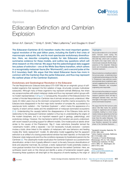 Ediacaran Extinction and Cambrian Explosion