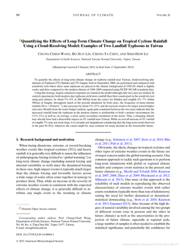 Quantifying the Effects of Long-Term Climate Change on Tropical Cyclone Rainfall Using a Cloud-Resolving Model: Examples of Two Landfall Typhoons in Taiwan