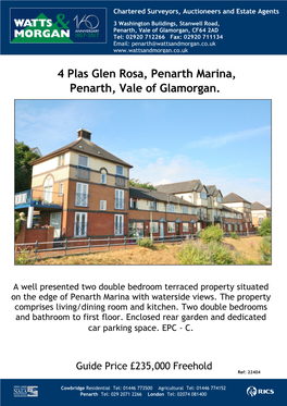 4 Plas Glen Rosa, Penarth Marina, Penarth, Vale of Glamorgan