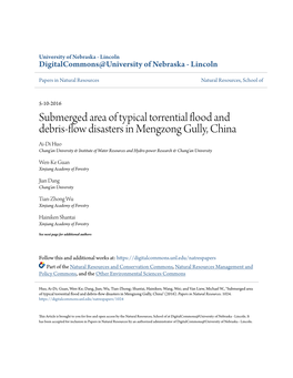 Submerged Area of Typical Torrential Flood and Debris-Flow Disasters In